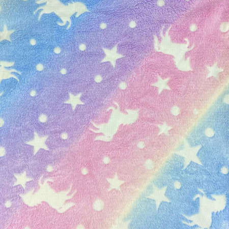 Patura Fosforescenta cu Unicorni Flanel 130 x 150 cm [5]