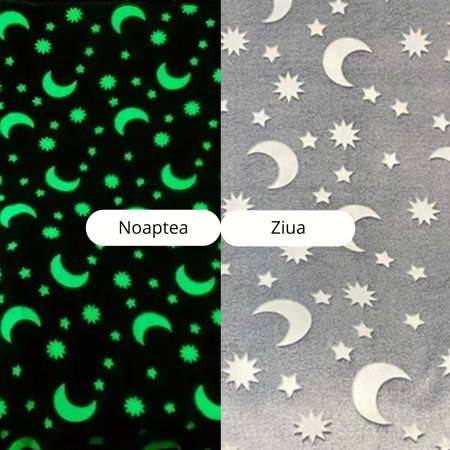 Patura Luna Fosforescenta Gri Flanel 130 x 150 cm [10]