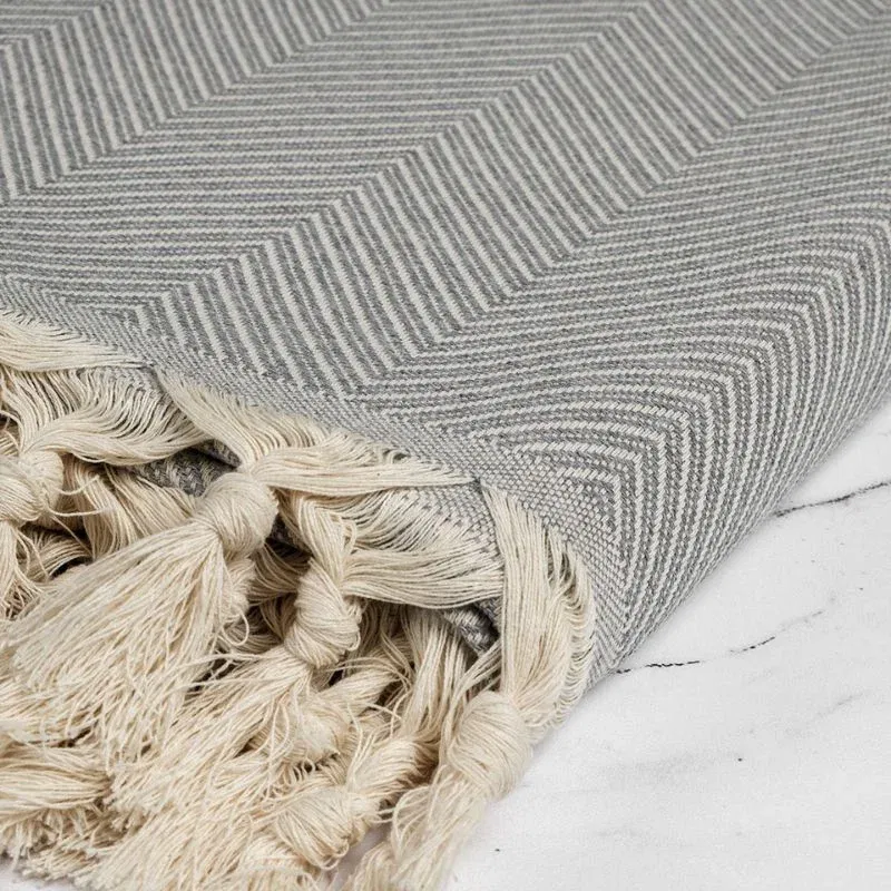 Patura moale bumbac 170x230 cm, model minimalist [3]