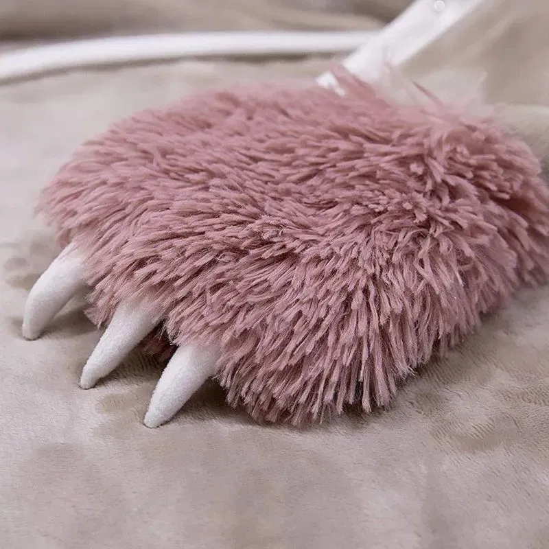 Patura Pufoasa Lenes Roz cu Maneci si Gluga [2]