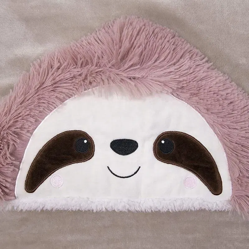 Patura Pufoasa Lenes Roz cu Maneci si Gluga [3]