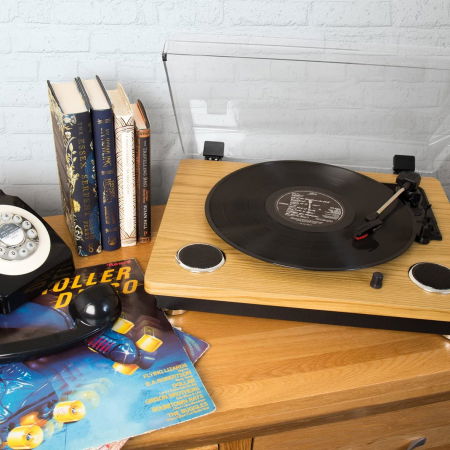 Cadouri pentru Tati - Pick up portabil cu Bluetooth si difuzoare