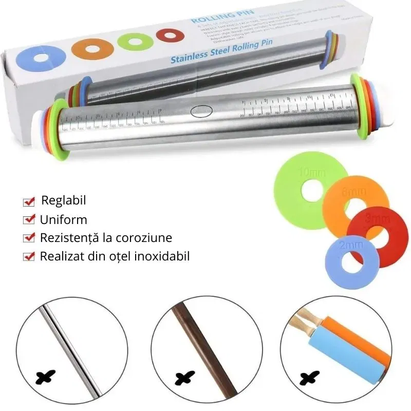 Plansa de aluat cu sucitor reglabil Set cadou Bucatareala [16]