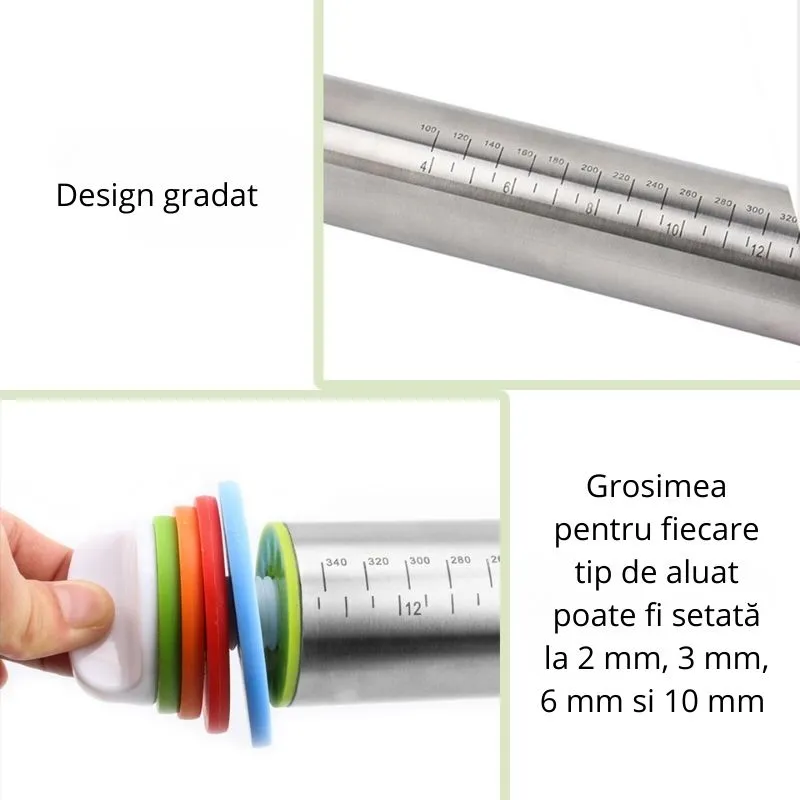 Plansa de aluat cu sucitor reglabil Set cadou Bucatareala [17]