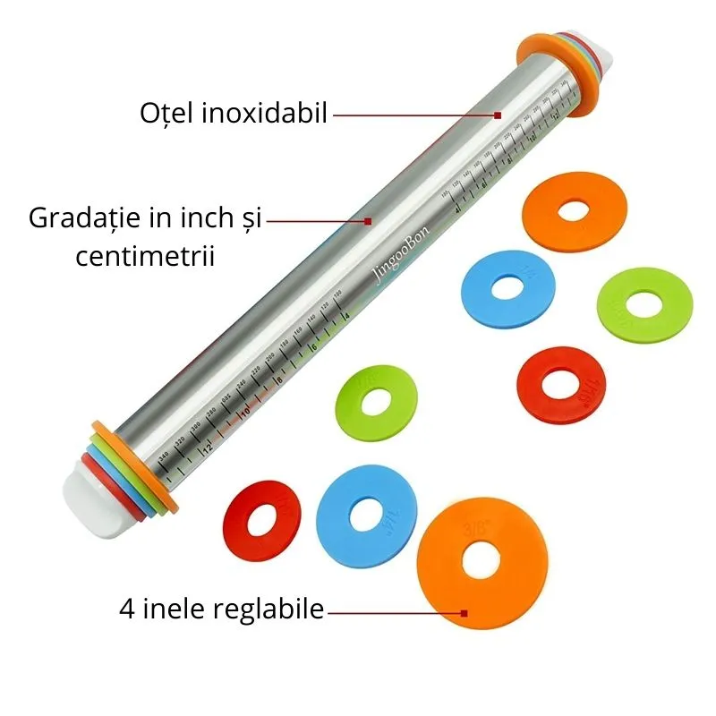 Plansa de aluat cu sucitor reglabil Set cadou Bucatareala [18]