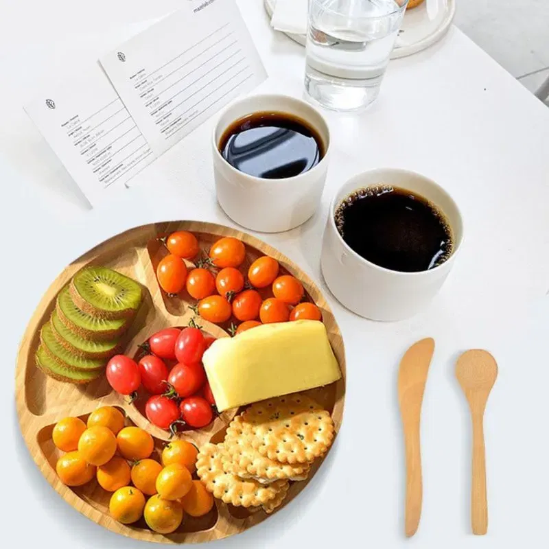 Platou pentru gustari din bambus cu 5 compartimente 20 cm [2]