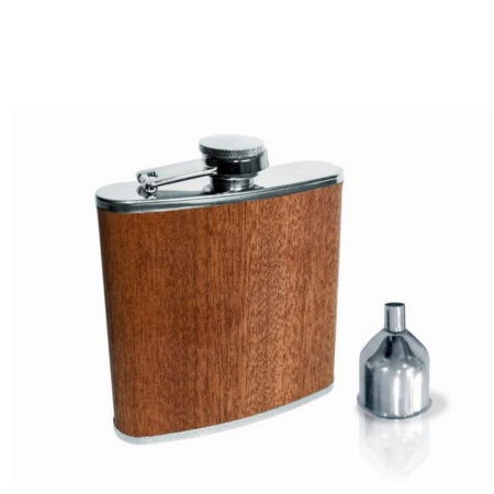 Plosca din otel inoxidabil, imbracata-n lemn, Marron [1]