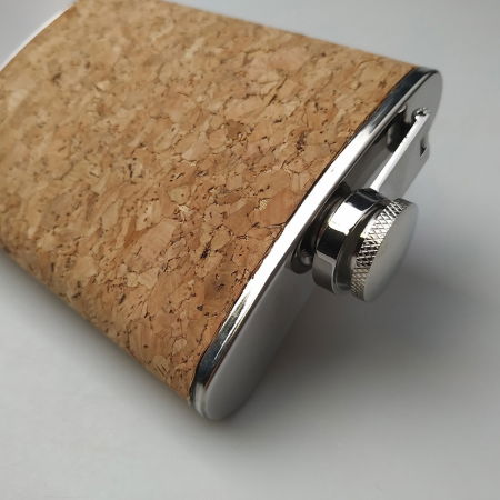 Petrecere - Plosca pluta naturala cu palnie din otel inoxidabil