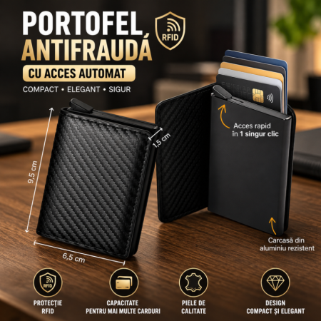 Portofel Antifrauda Compact Carbon [4]