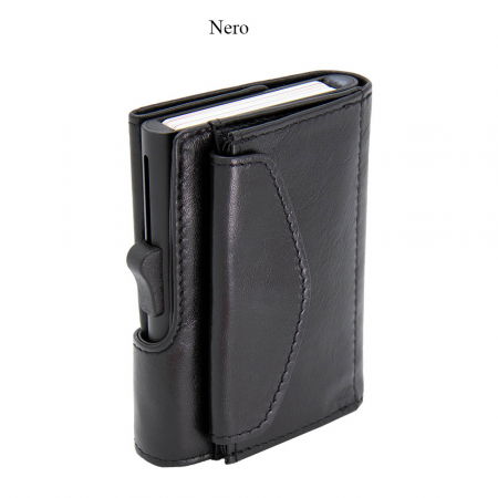 Portofel Carduri RFID XL din piele cu buzunar de monede [2]