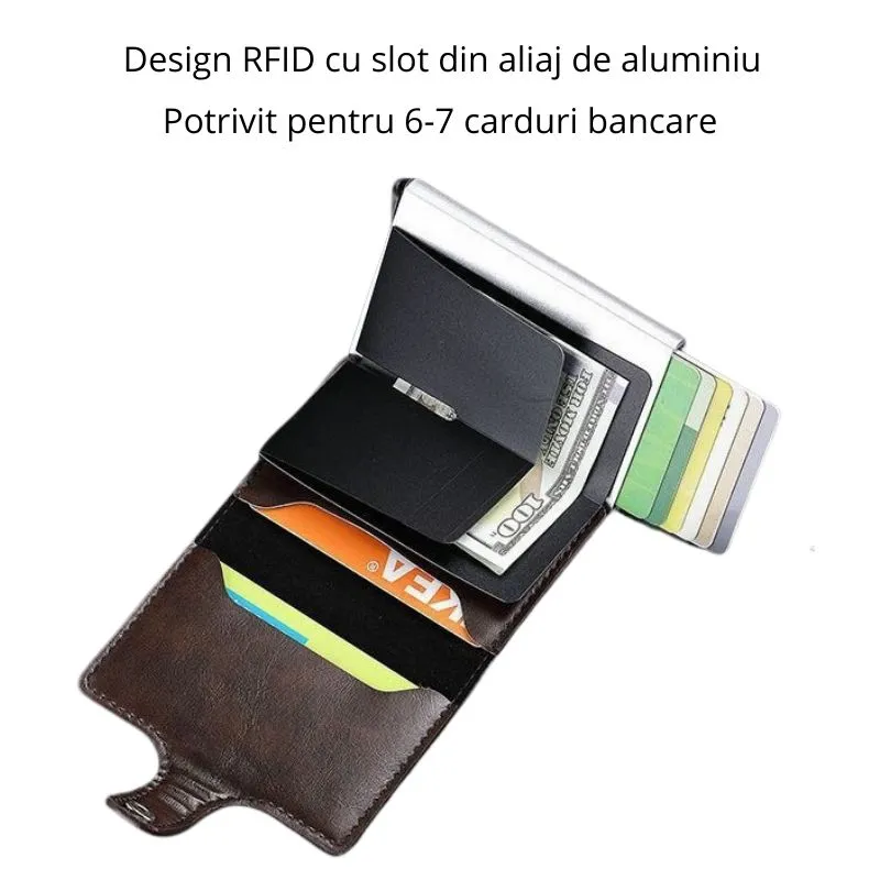 Portofel Maro din piele ecologica Protectie RFID [7]