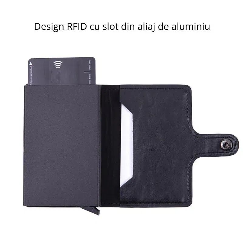 Portofel Negru din piele ecologica Protectie RFID [8]