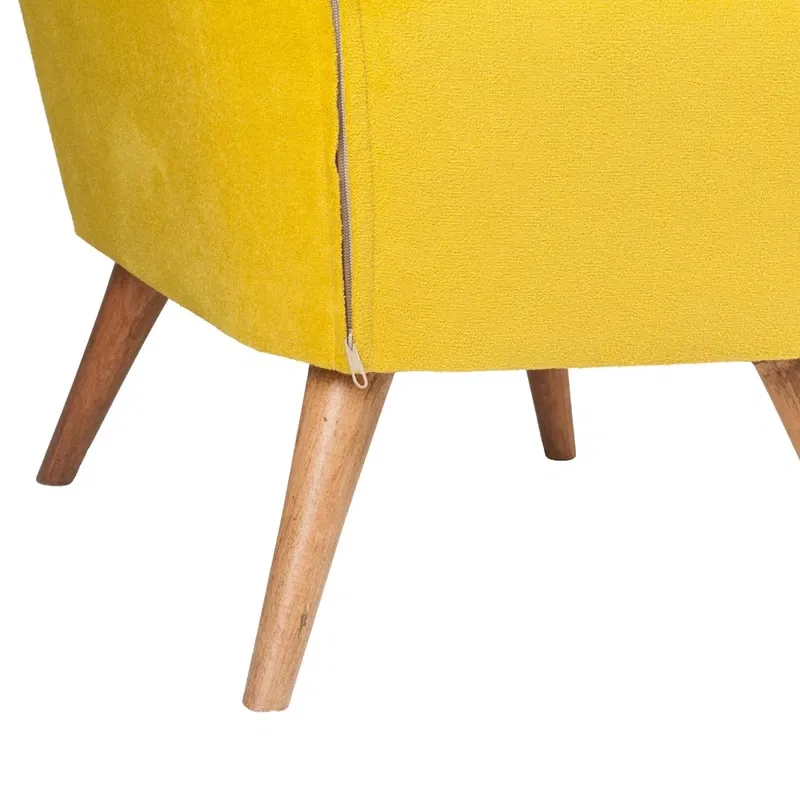 Pouf Lake View mustar, model hexagonal, cadru din lemn [1]