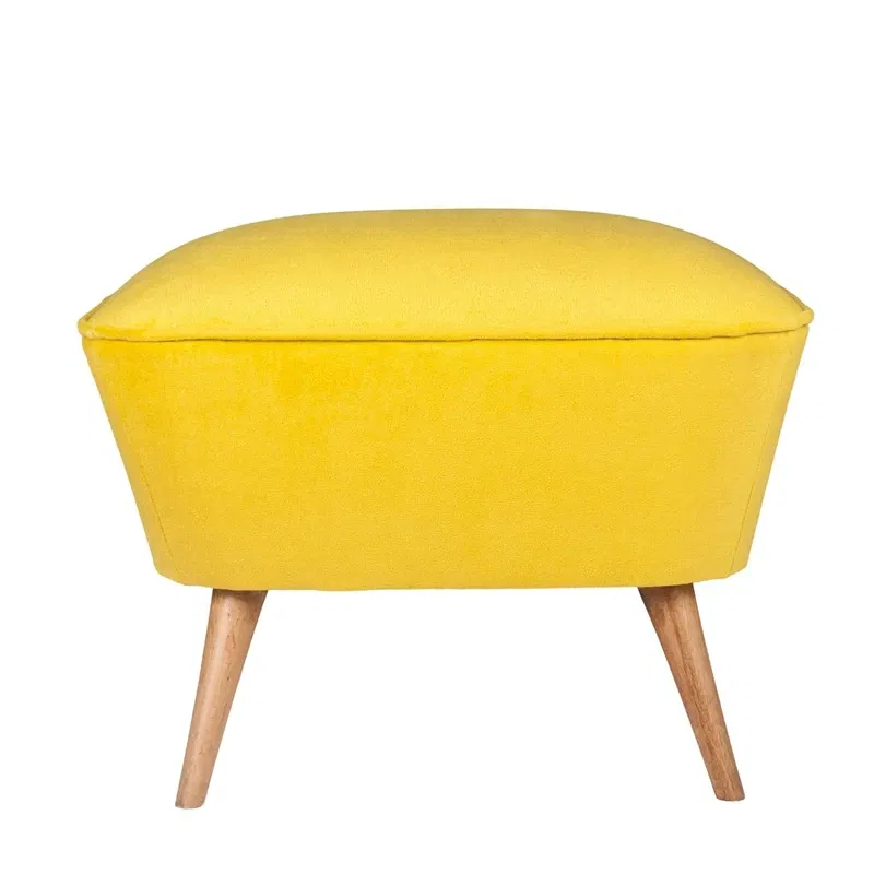 Pouf Lake View mustar, model hexagonal, cadru din lemn [4]