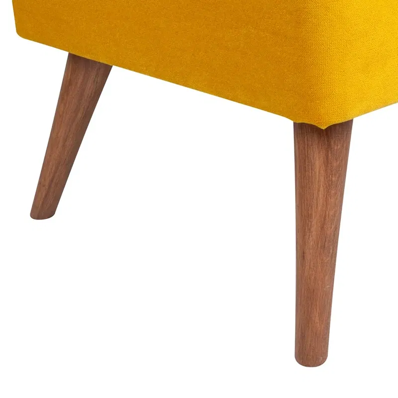 Pouf New Bern galben, stil modern, picioare din lemn de brad [2]