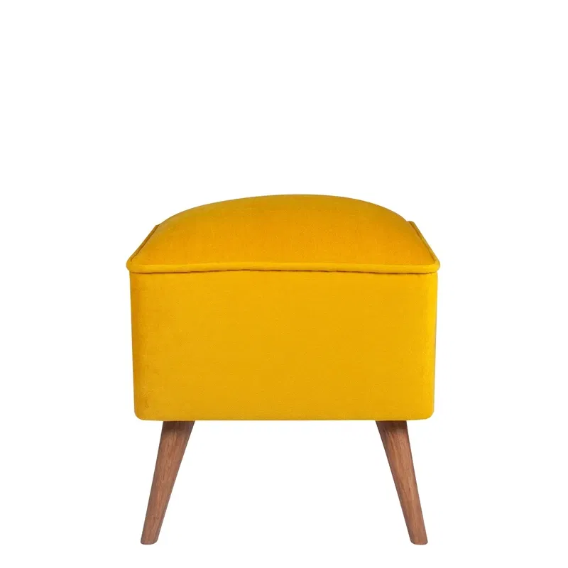 Pouf New Bern galben, stil modern, picioare din lemn de brad [0]