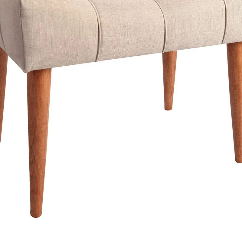 Pouf New Cool crem, design elegant, structura din lemn masiv [2]