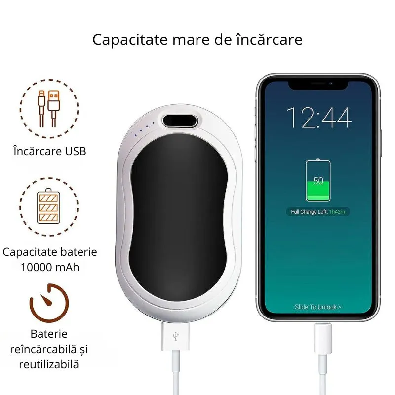 Powerbank cu incalzire pentru maini 55 grade Bucuria frigurosilor 10000mAh [18]