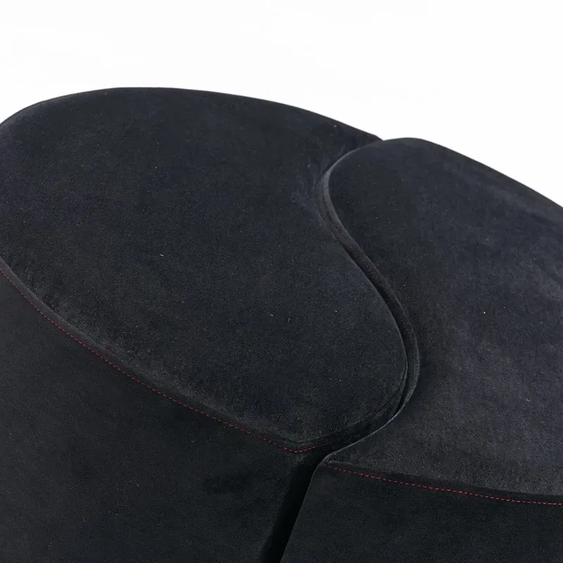 Puf Alis, negru si roz, catifea, design modern, confortabil [3]