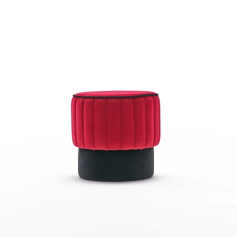 Puf Rose, rosu, catifea, baza din lemn, modern si rafinat [6]