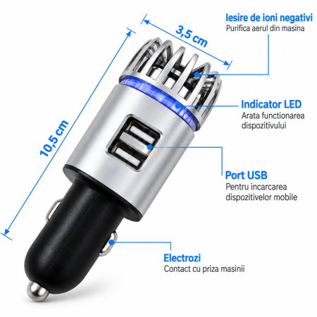 Purificator auto cu incarcator dual port USB [26]