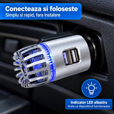 Purificator auto cu incarcator dual port USB [10]