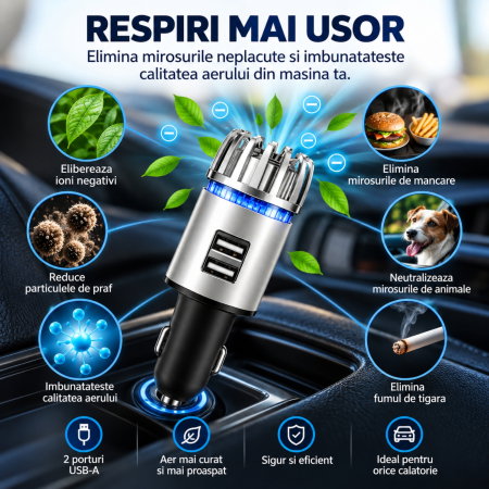 Purificator auto cu incarcator dual port USB [1]