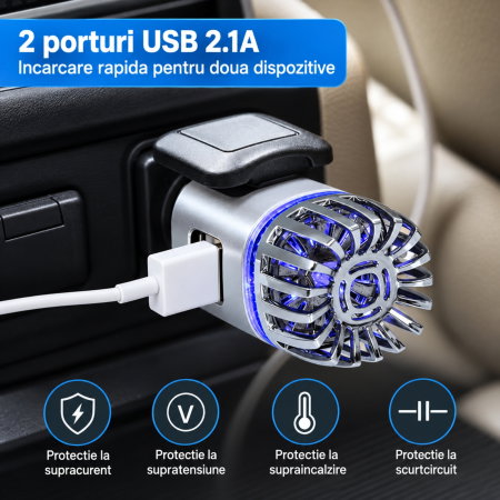 Purificator auto cu incarcator dual port USB [9]