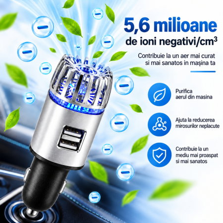 Purificator auto cu incarcator dual port USB [12]