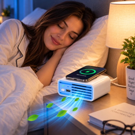Cadouri pentru Tati - Purificator de aer wireless 3 in 1 Albastru