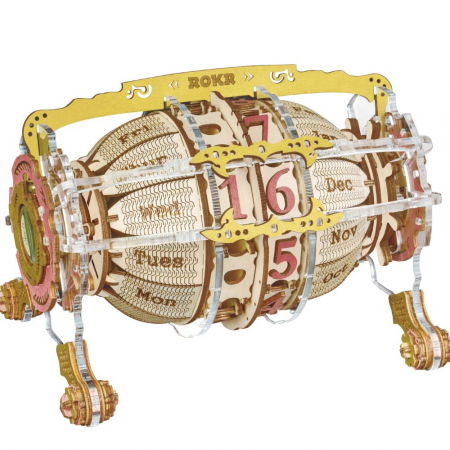 Puzzle 3 Ceas Calendar Masina Timpului, Mecanic, Robotime [6]