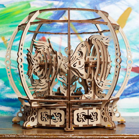 Puzzle 3D Lemn - Puzzle 3D Acvariul mecanic, Ugears