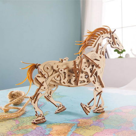 Puzzle 3D Cal Bionic din lemn Ugears [1]