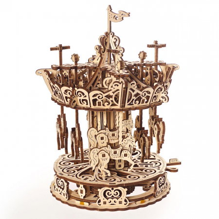 Puzzle 3D Carusel din lemn Ugears [5]