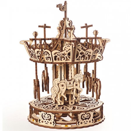 Puzzle 3D Carusel din lemn Ugears [3]