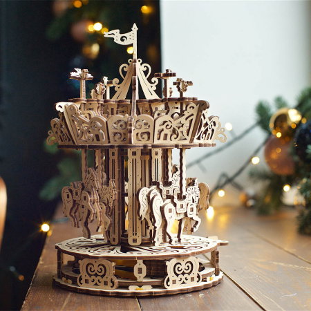 Puzzle 3D Carusel din lemn Ugears [0]