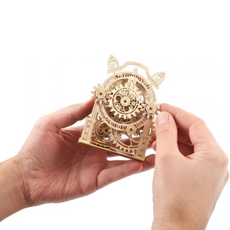 Puzzle 3D Ceas cu alarma Vintage din lemn, Ugears [5]