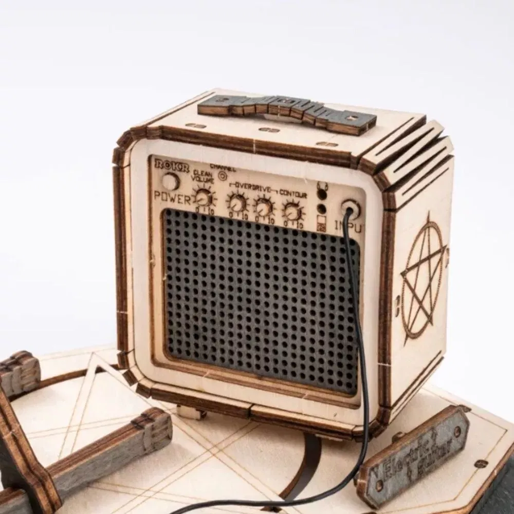 Puzzle 3D Chitara electrica Retro din lemn Robotime [4]