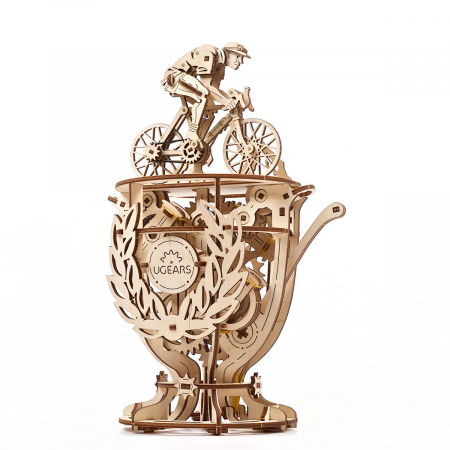 Puzzle 3D Ciclist Automat din lemn Ugears [6]