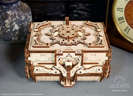 Puzzle 3D Cutie antica de bijuterii Ugears [9]