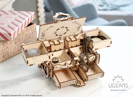 Puzzle 3D Cutie antica de bijuterii Ugears [11]