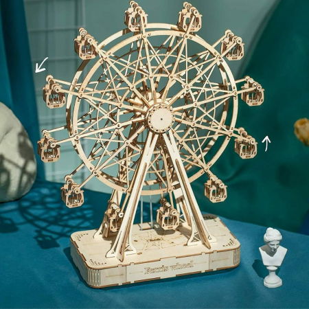 Puzzle 3D Cutie Muzicala Ferris Wheel, Lemn, Rolife [4]