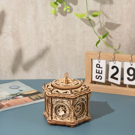 Puzzle 3D Cutie muzicala, Gradina secreta, Lemn, Robotime [3]