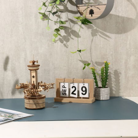 Puzzle 3D Cutiuta Muzicala, Turn de control aerian, Lemn, Robotime [1]