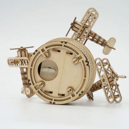 Puzzle 3D Cutiuta Muzicala, Turn de control aerian, Lemn, Robotime [4]