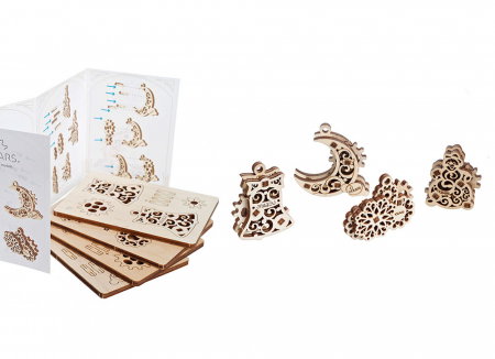Puzzle 3D Decoratiuni pentru Brad din lemn Ugears [5]