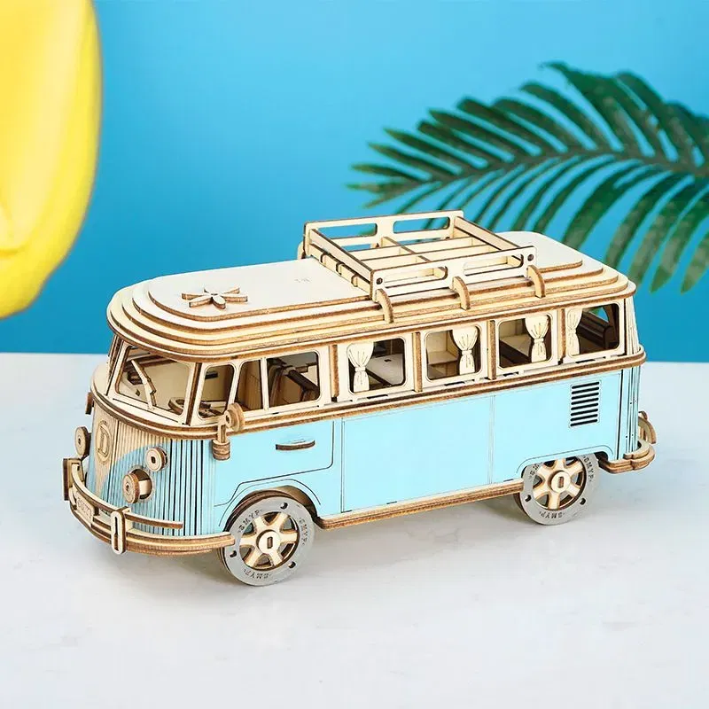 Cadouri pentru Iubit - Puzzle 3D din lemn Masina Retro