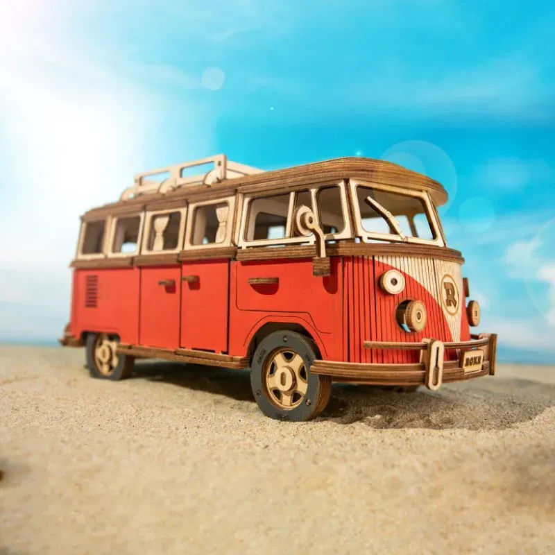 Puzzle 3D din lemn Masina Retro [3]