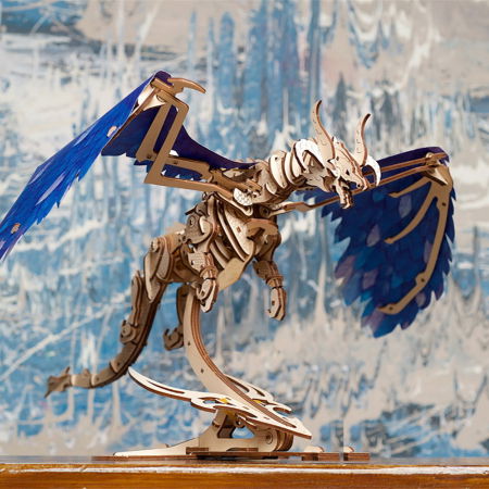 Puzzle 3D Dragonul Furtunii din lemn Ugears [2]