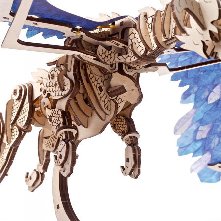Puzzle 3D Dragonul Furtunii din lemn Ugears [8]